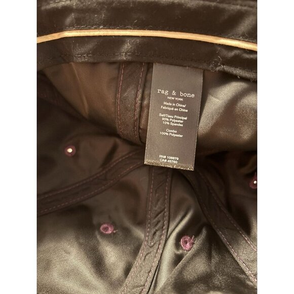 Rag & Bone Women's Purple Velvet Addison Baseball Cap, OSFM, Adjustable Preppy - Picture 5 of 5